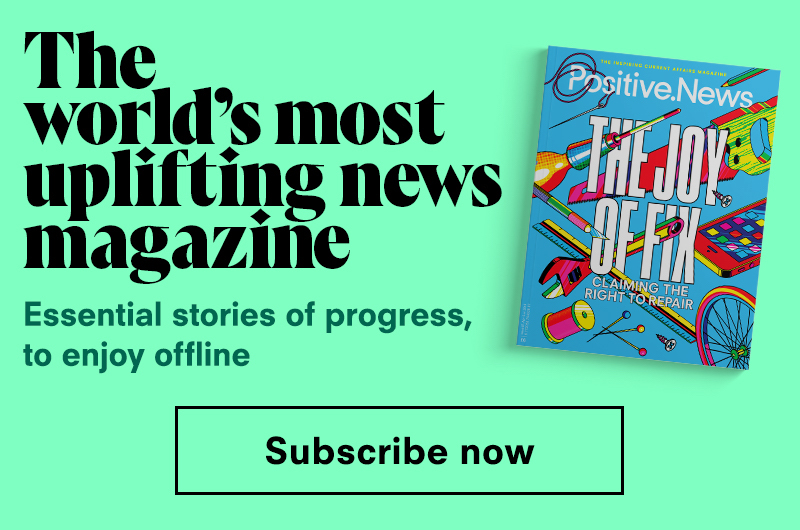 Ad to encourage subscriptions to Positive news